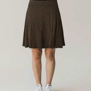 Toad and Co Oblique Asymmetrical A-Line Skirt Women Size XS Brown Tencel Blend